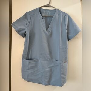 Figs Scrubs - top and bottom set in Dusty Blue